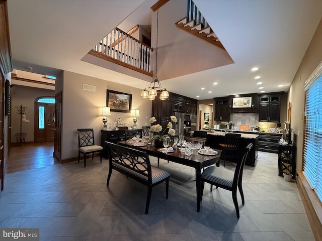12534 Fawn Dr, Laurel, DE 19956 - dining room with recessed lighting and arched walkways
