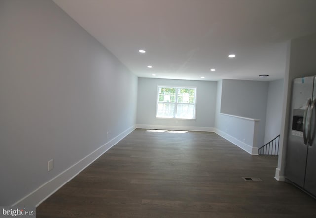 4713 Akron St, Temple Hills, MD 20748 - spare room with recessed lighting, baseboards, and dark wood-style flooring