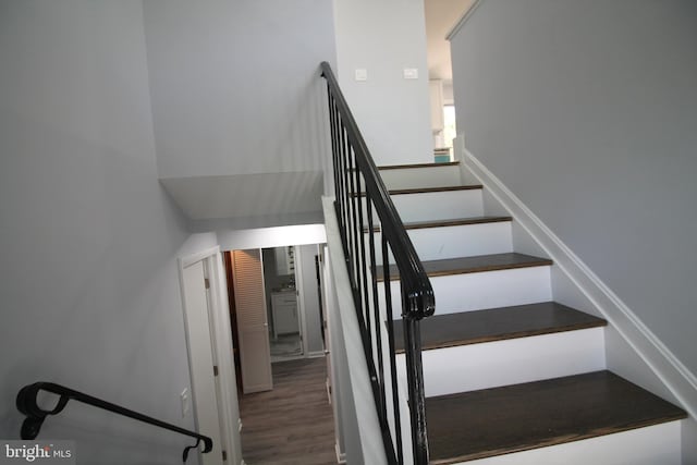 4713 Akron St, Temple Hills, MD 20748 - staircase featuring wood finished floors