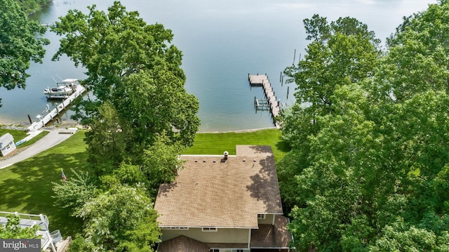 bird's eye view of a nearby body of water