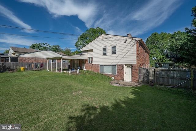 1200 Gainsboro Rd, Bala Cynwyd, PA 19004 - back of house with brick siding, a chimney, and a patio area