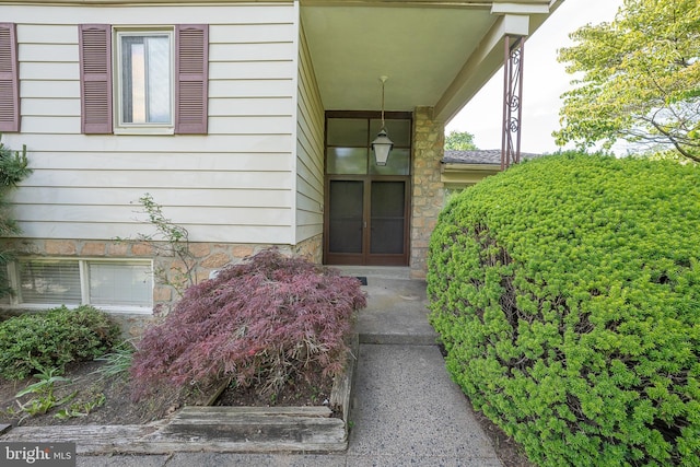 1200 Gainsboro Rd, Bala Cynwyd, PA 19004 - doorway to property featuring stone siding