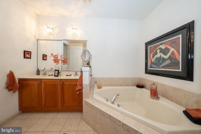 1322 Meridian Blvd Unit 1322, Warrington, PA 18976 - bathroom featuring double vanity, a bath, and tile patterned flooring