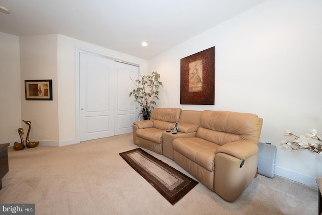 1322 Meridian Blvd Unit 1322, Warrington, PA 18976 - living area featuring light carpet, baseboards, and recessed lighting