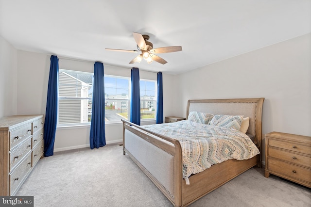 18216 Summit Pointe Dr, Triangle, VA 22172 - bedroom featuring light carpet, baseboards, and a ceiling fan