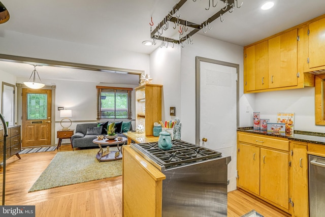 2005 S Quincy St, Arlington, VA 22204 - kitchen with light wood-style flooring, open floor plan, and dishwasher