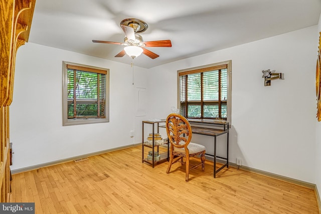 2005 S Quincy St, Arlington, VA 22204 - office with light wood finished floors, a ceiling fan, and baseboards