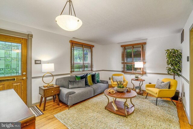 2005 S Quincy St, Arlington, VA 22204 - living area with light wood-style flooring and baseboards