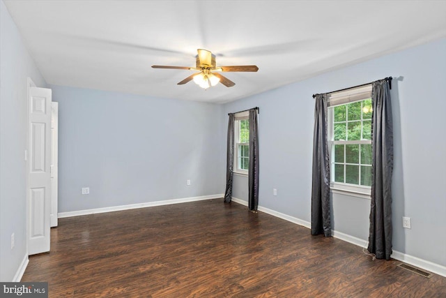 23115 Mt Cloud Rd, Bowling Green, VA 22427 - spare room featuring plenty of natural light, a ceiling fan, and wood finished floors