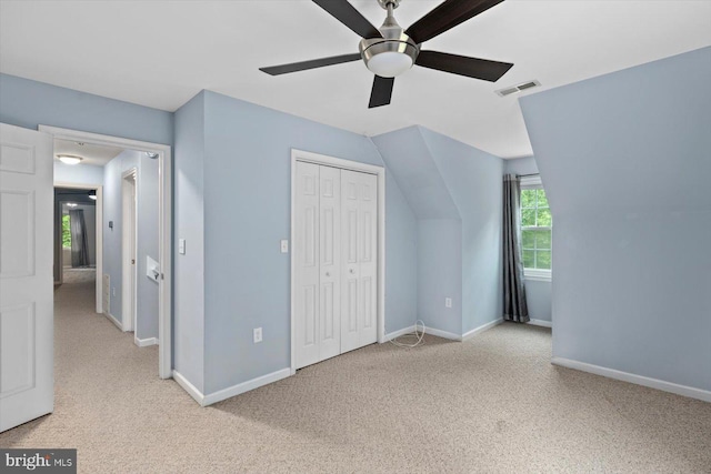 23115 Mt Cloud Rd, Bowling Green, VA 22427 - unfurnished bedroom with carpet flooring, baseboards, a closet, and ceiling fan