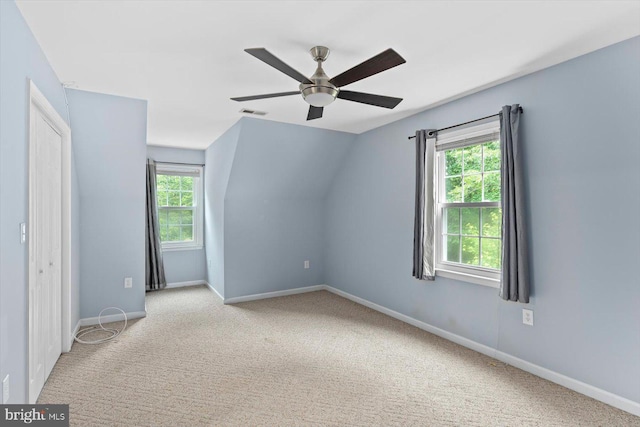 23115 Mt Cloud Rd, Bowling Green, VA 22427 - additional living space featuring baseboards, a ceiling fan, and carpet flooring
