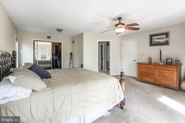 200 Sunset Cir, Cross Junction, VA 22625 - bedroom featuring light carpet, a closet, a spacious closet, and ceiling fan