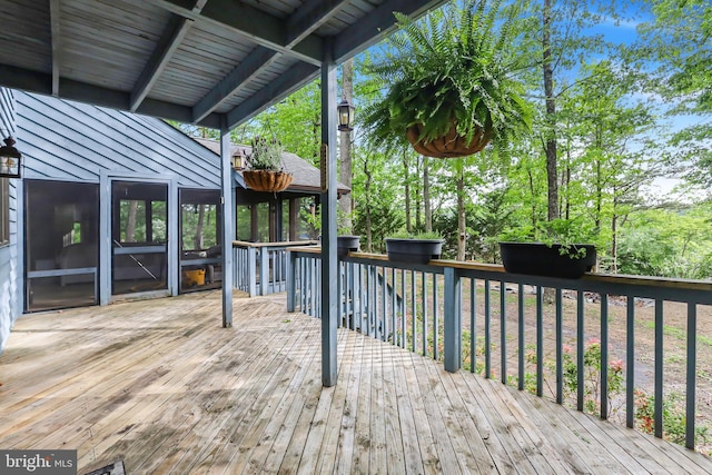 200 Sunset Cir, Cross Junction, VA 22625 - wooden terrace with a sunroom