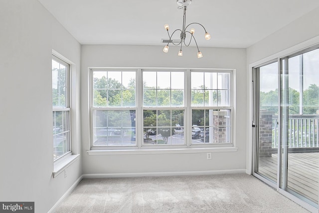6510 Lake Park Dr Unit 2E/201, Greenbelt, MD 20770 - unfurnished sunroom with a chandelier