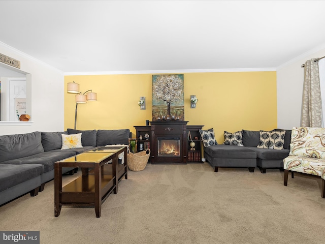 7737 Overhill Rd, Glen Burnie, MD 21060 - carpeted living room featuring ornamental molding