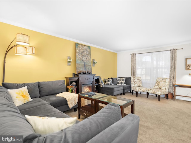 7737 Overhill Rd, Glen Burnie, MD 21060 - living room featuring ornamental molding and carpet floors