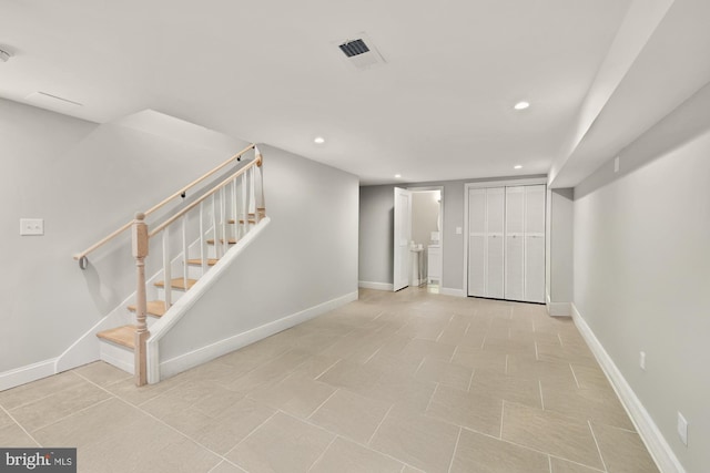 4521 Clay St NE, Washington, DC 20019 - finished below grade area with stairway, recessed lighting, and baseboards