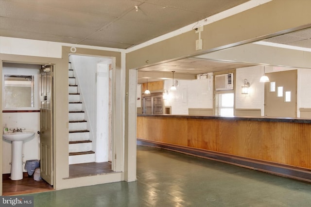 166 Tulpehocken St, Bernville, PA 19506 - reception area with stairs and a sink