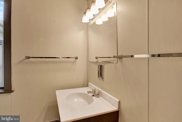 166 Tulpehocken St, Bernville, PA 19506 - bathroom with vanity and a chandelier