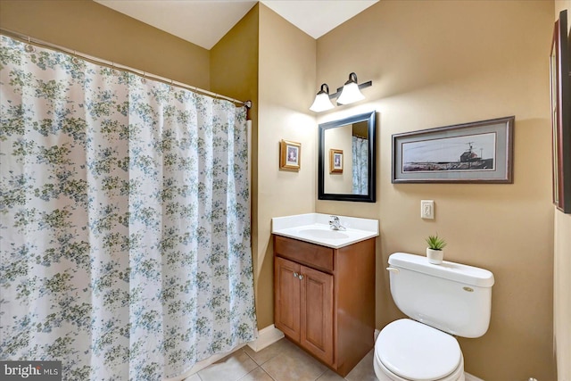 1050 Crest Way Unit 403, York, PA 17403 - bathroom featuring vanity, tile patterned flooring, toilet, and a shower with curtain