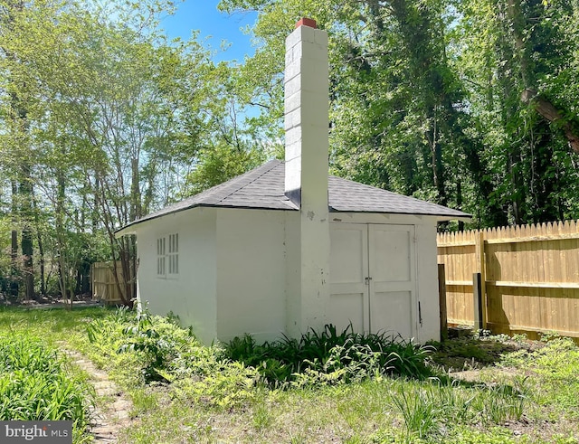 view of shed