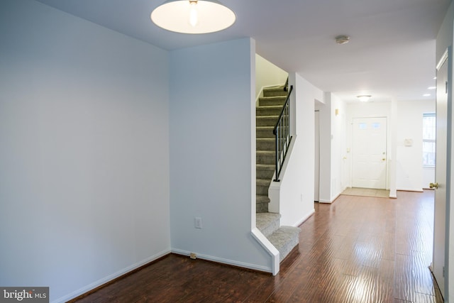 7619 S Arbory Ln Unit 339, Laurel, MD 20707 - corridor featuring stairs and hardwood / wood-style floors