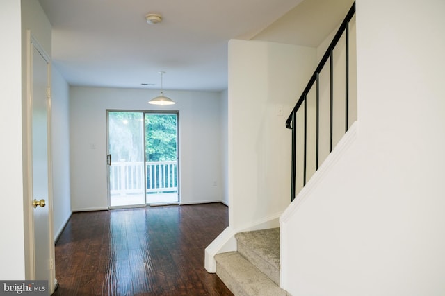 7619 S Arbory Ln Unit 339, Laurel, MD 20707 - entryway with stairway and wood finished floors