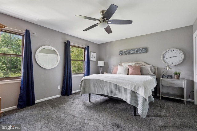 435 N Mount Vernon Cir, Bensalem, PA 19020 - bedroom featuring carpet floors, baseboards, and ceiling fan