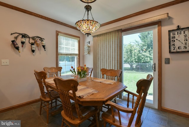 12 Ethan Ter, Woolwich Twp, NJ 08085 - dining area featuring baseboards, crown molding, plenty of natural light, and tile patterned flooring