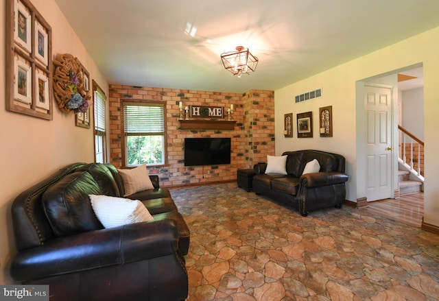 12 Ethan Ter, Woolwich Twp, NJ 08085 - living area featuring stone finish flooring and stairs