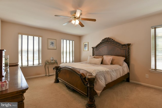 12 Ethan Ter, Woolwich Twp, NJ 08085 - bedroom with light carpet, baseboards, and a ceiling fan