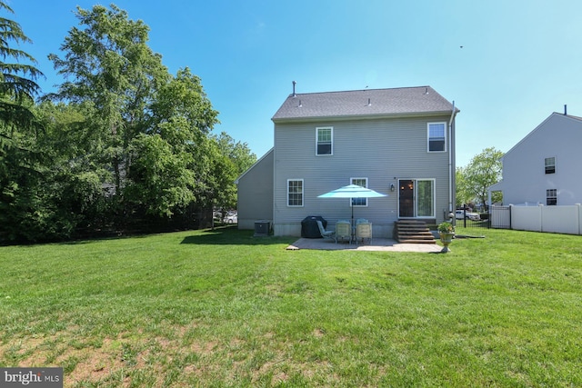 12 Ethan Ter, Woolwich Twp, NJ 08085 - rear view of property featuring a patio, central AC unit, and entry steps