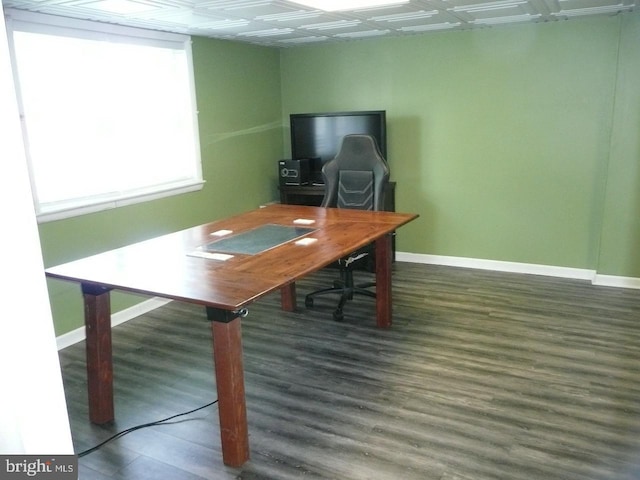 2602 Avenue E Ave E, Levittown, PA 19056 - home office with an ornate ceiling, baseboards, and wood finished floors