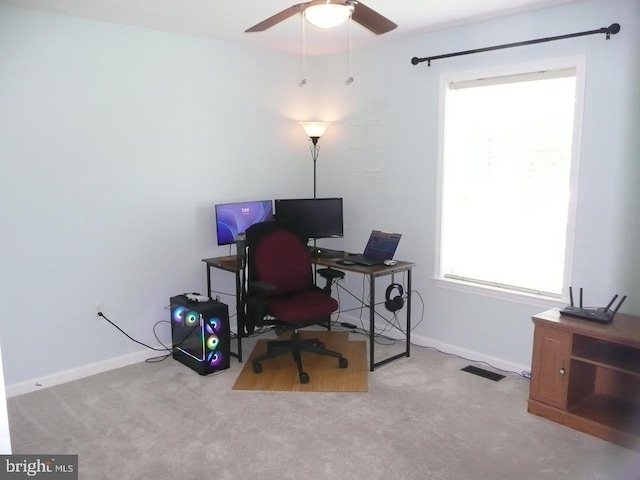 2602 Avenue E Ave E, Levittown, PA 19056 - carpeted office space featuring ceiling fan and baseboards