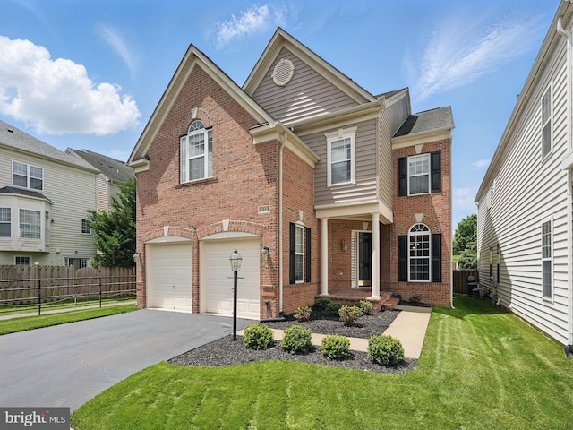 8313 Middle Ruddings Dr, Lorton, VA 22079 - view of front facade featuring brick siding, concrete driveway, and a garage