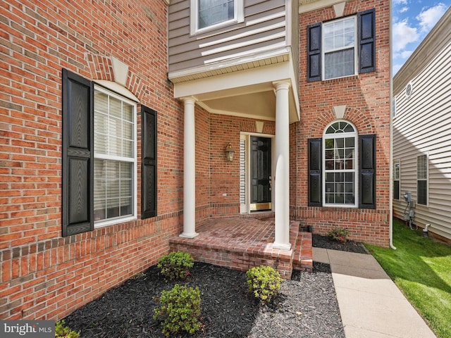 8313 Middle Ruddings Dr, Lorton, VA 22079 - entrance to property featuring brick siding and covered porch