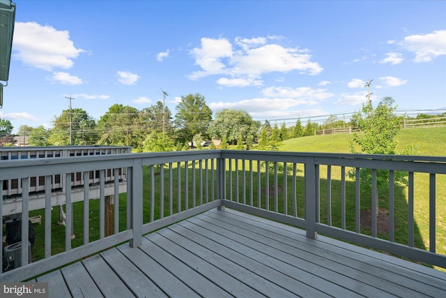 deck with a lawn