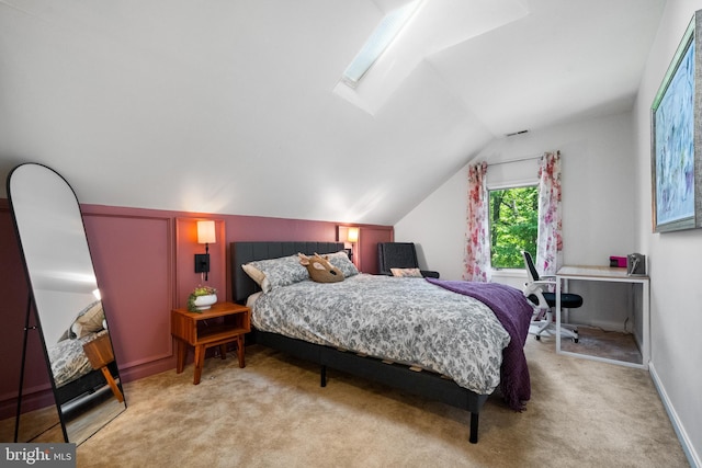 448 Newton Dr, Linden, VA 22642 - carpeted bedroom featuring vaulted ceiling, a skylight, and baseboards