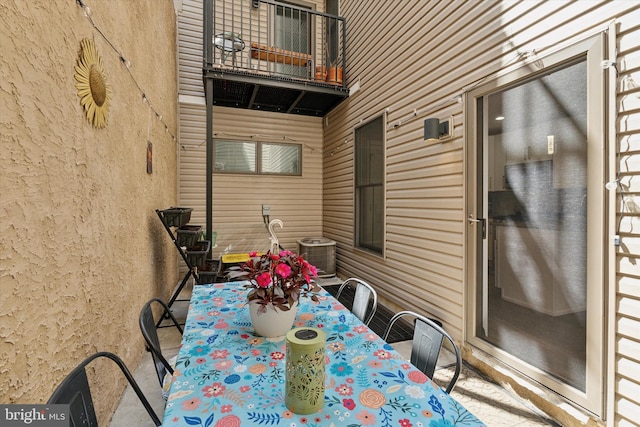 528 S 5th St Unit 1F, Philadelphia, PA 19147 - view of patio / terrace featuring outdoor dining space, central air condition unit, and a balcony