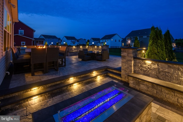 878 Sweet Birch Dr, Middletown, DE 19709 - view of swimming pool featuring a fire pit, a patio, a residential view, and outdoor dining area
