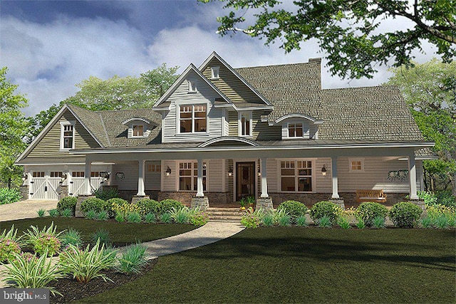 823 Armistead St, Winchester, VA 22601 - view of front facade with covered porch, driveway, and a front yard