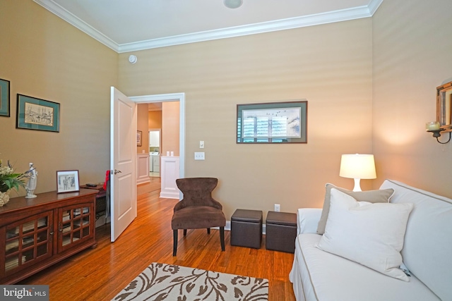 322 Captains Cir, Lewes, DE 19958 - living room featuring wood finished floors and ornamental molding