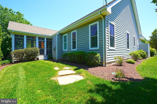 322 Captains Cir, Lewes, DE 19958 - rear view of property with a yard and a sunroom