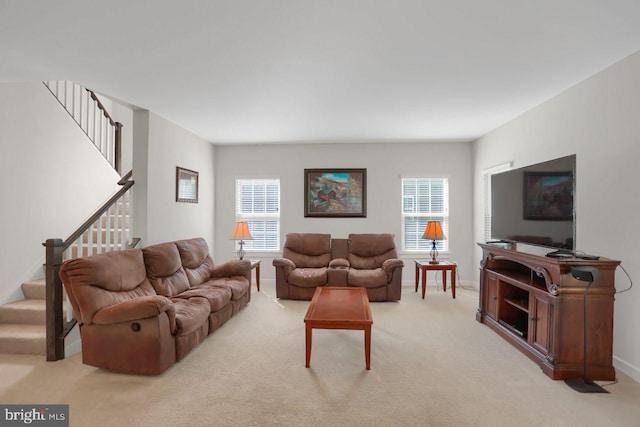 2005 Benjamin Ct, Harrisburg, PA 17110 - living area with stairway and light carpet