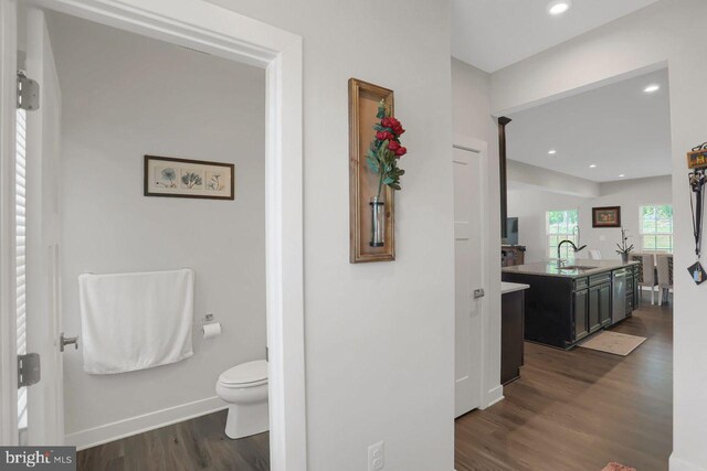 2005 Benjamin Ct, Harrisburg, PA 17110 - bathroom with wood finished floors and recessed lighting
