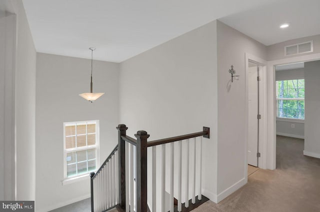 2005 Benjamin Ct, Harrisburg, PA 17110 - hallway featuring an upstairs landing, carpet floors, and recessed lighting