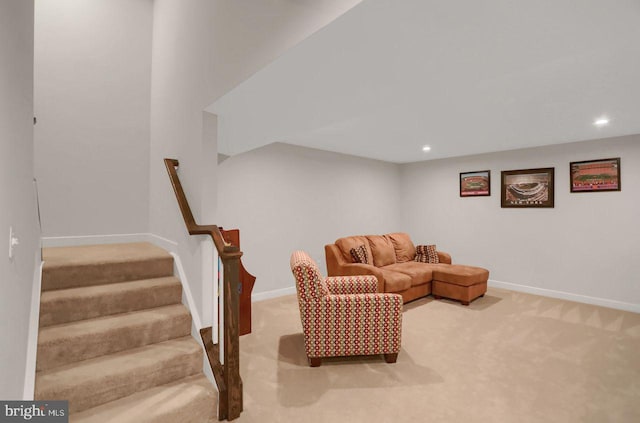 2005 Benjamin Ct, Harrisburg, PA 17110 - carpeted living room with stairway and recessed lighting