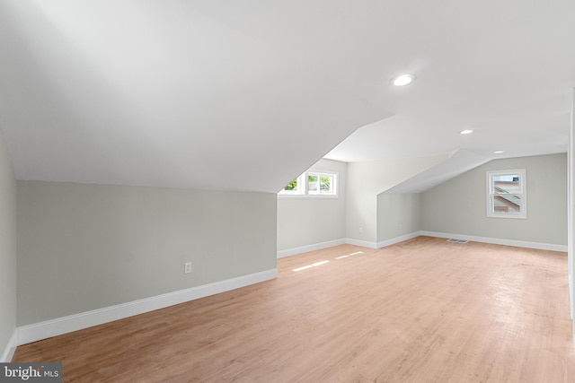 503 W Park Ave, Hamilton, NJ 08610 - additional living space featuring vaulted ceiling, recessed lighting, baseboards, and light wood-style floors