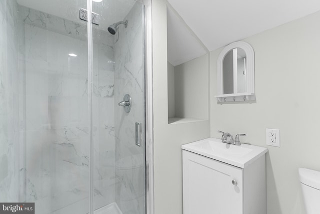 503 W Park Ave, Hamilton, NJ 08610 - bathroom featuring a marble finish shower, toilet, and vanity