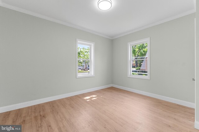 503 W Park Ave, Hamilton, NJ 08610 - empty room featuring healthy amount of natural light, light wood-style flooring, baseboards, and crown molding